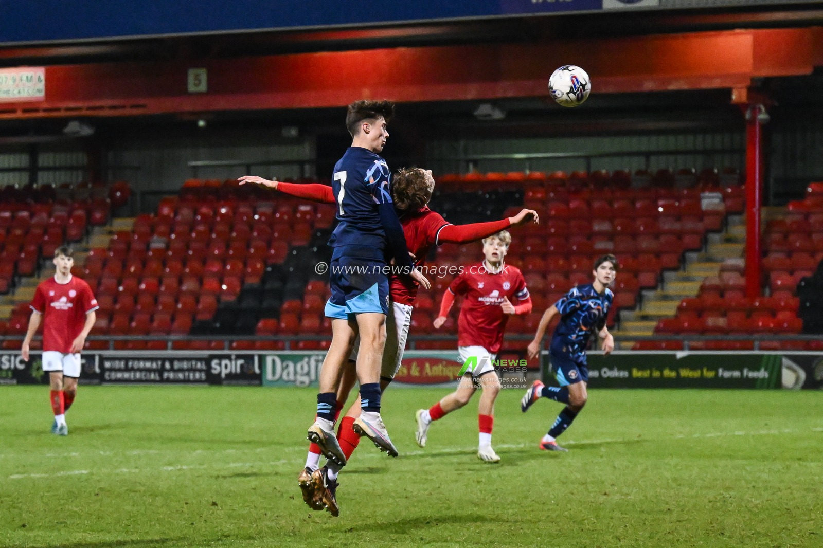 Jack Richardson of Blackpool heads on goal during the FA Youth Cup U18â€™s match Crewe Alexandra vs Blackpool at The Mornflake Stadium, Crewe, United Kingdom, 27th November 2024

(Photo by Craig Thomas/News Images)