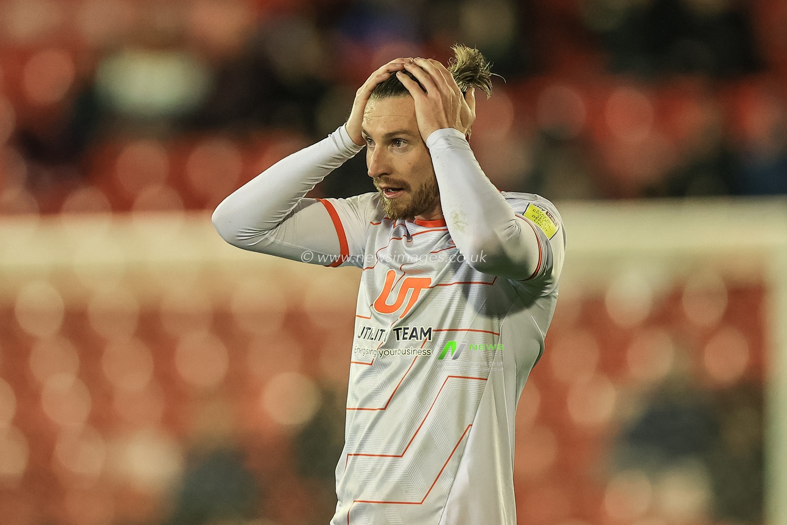 James Husband #3 of Blackpool during the game
