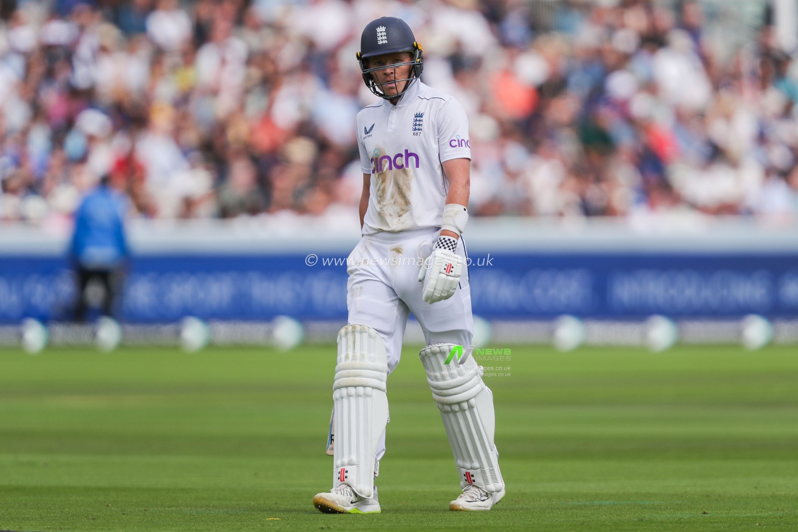 Ollie Pope of England reaches the crease during England v Sri Lanka 2nd Rothesay Test Match Day 3 at Lords, London, United Kingdom, 31st August 2024

(Photo by Izzy Poles/News Images)