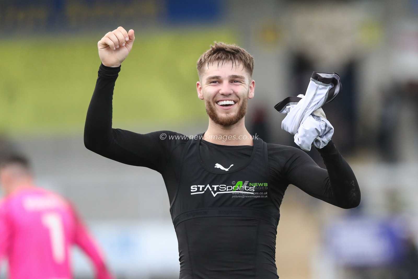 John Mcatee of Barnsley celebrates the win with the fans during the Sky Bet League 1 match Burton Albion vs Barnsley at Pirelli Stadium, Burton upon Trent, United Kingdom, 1st April 2024

(Photo by Alfie Cosgrove/News Images)
