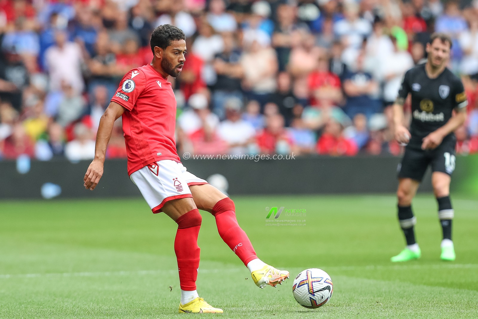 Renan Augusto Lodi dos Santos #32 of Nottingham Forest passes the ball during the Premier League match Nottingham Forest vs Bournemouth at City Ground, Nottingham, United Kingdom, 3rd September 2022

(Photo by Gareth Evans/News Images)