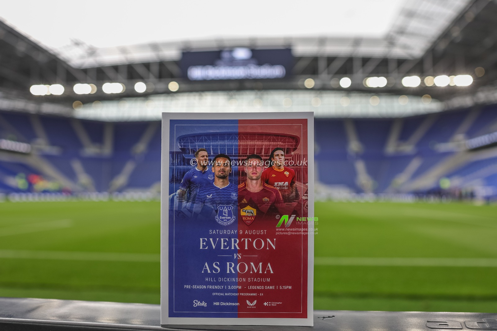 Todays match day program during the Pre-season friendly match Everton vs A.S. Roma at Hill Dickinson Stadium, Liverpool, United Kingdom, 9th August 2025

(Photo by Mark Cosgrove/News Images)