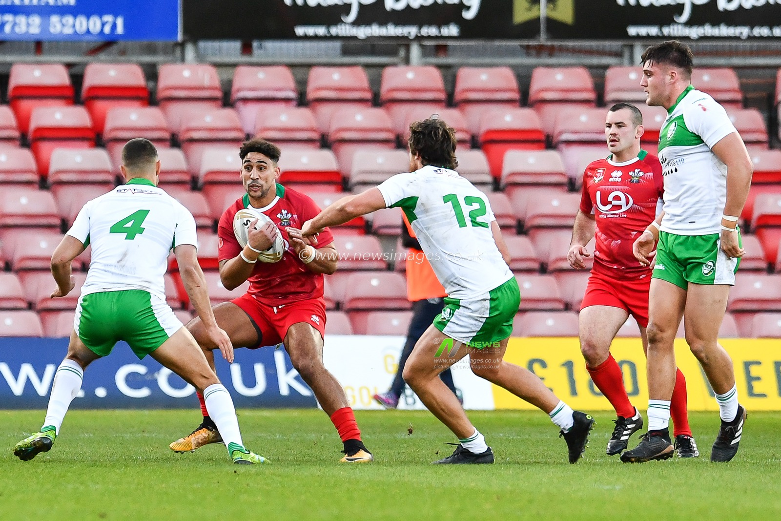 11th November 2018 , Racecourse Ground,  Wrexham, Wales ;  Rugby League World Cup Qualifier,Wales v Ireland ; Dalton Grant of Wales in action


Credit:   Craig Thomas/News Images