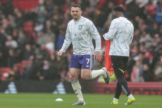 John McGinn of Aston Villa in the pregame warmup session during the Premier League match Manchester United vs Aston Villa at Old Trafford, Manchester, United Kingdom on 15 March 2026

(Photo by Mark Cosgrove/News Images)