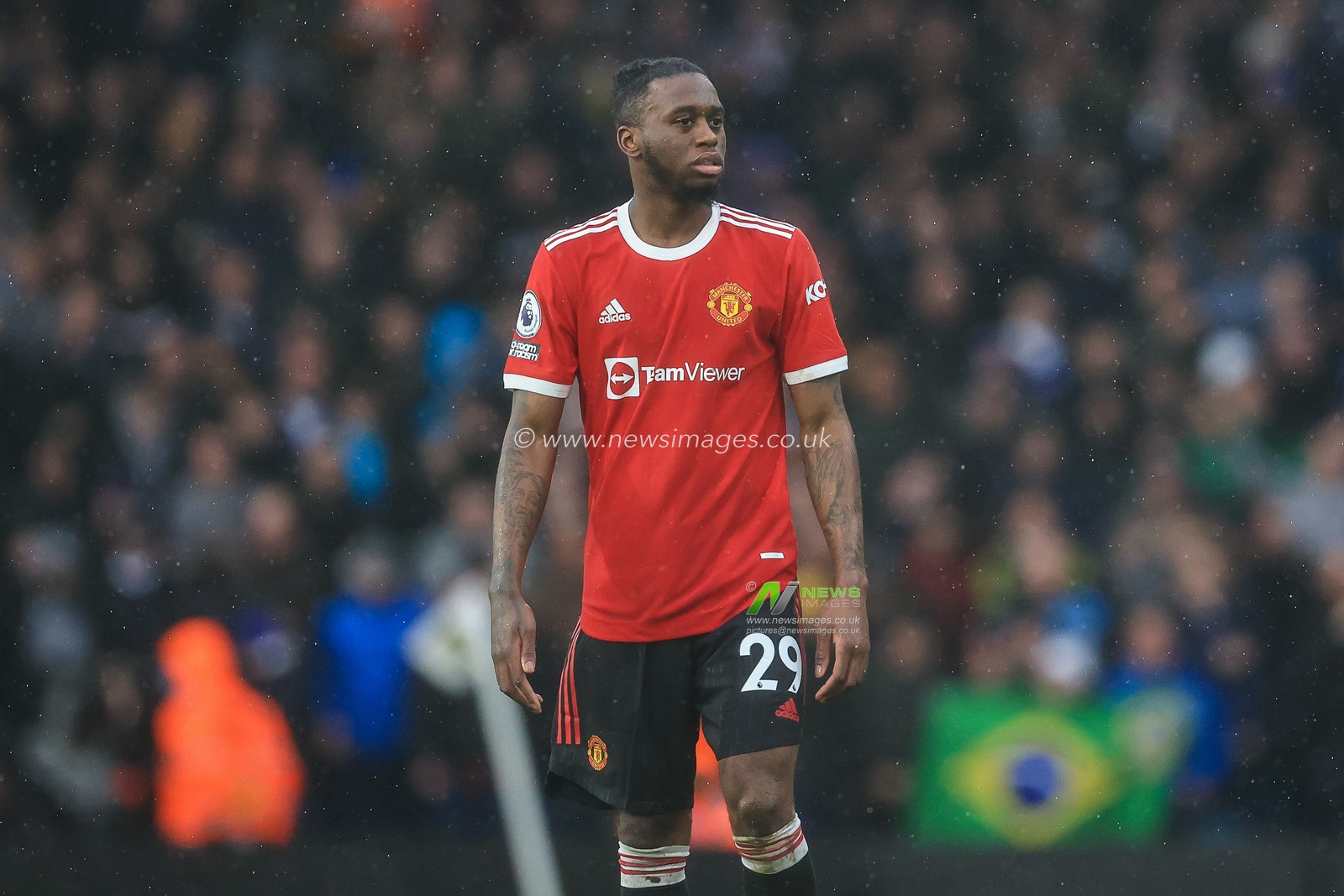 Aaron Wan-Bissaka #29 of Manchester United during the game