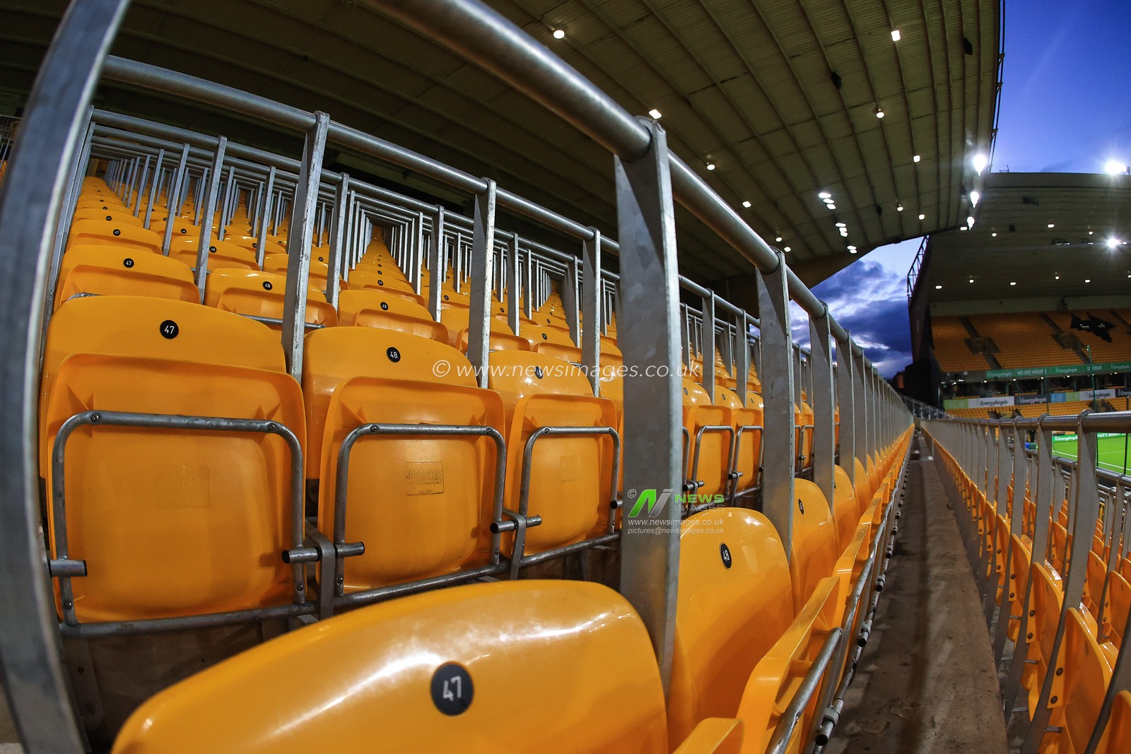 general view of Molineux Stadium, Home of Wolverhampton Wanderers and the safe standing section of the stand
