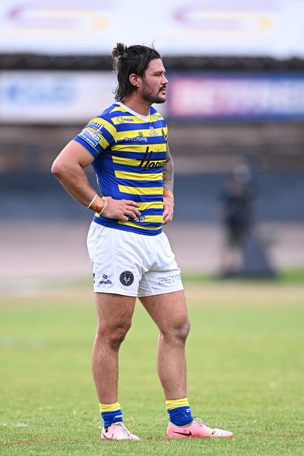 James Bentley of Warrington Wolves during the Betfred Super League round 22 match Bradford Bulls vs Warrington Wolves at Odsal Stadium, Bradford, United Kingdom on 08 August 2026

(Photo by Ben Roberts/News Images)
