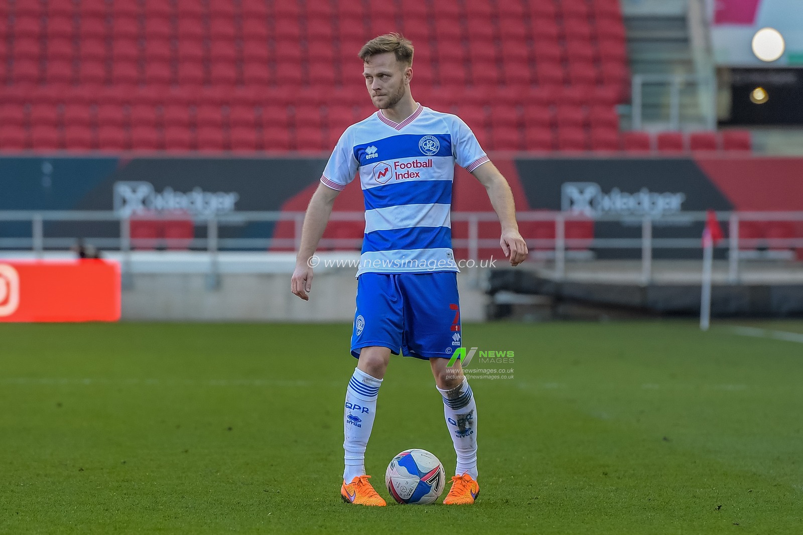 Todd Kane #2 of Queens Park Rangers with the ball