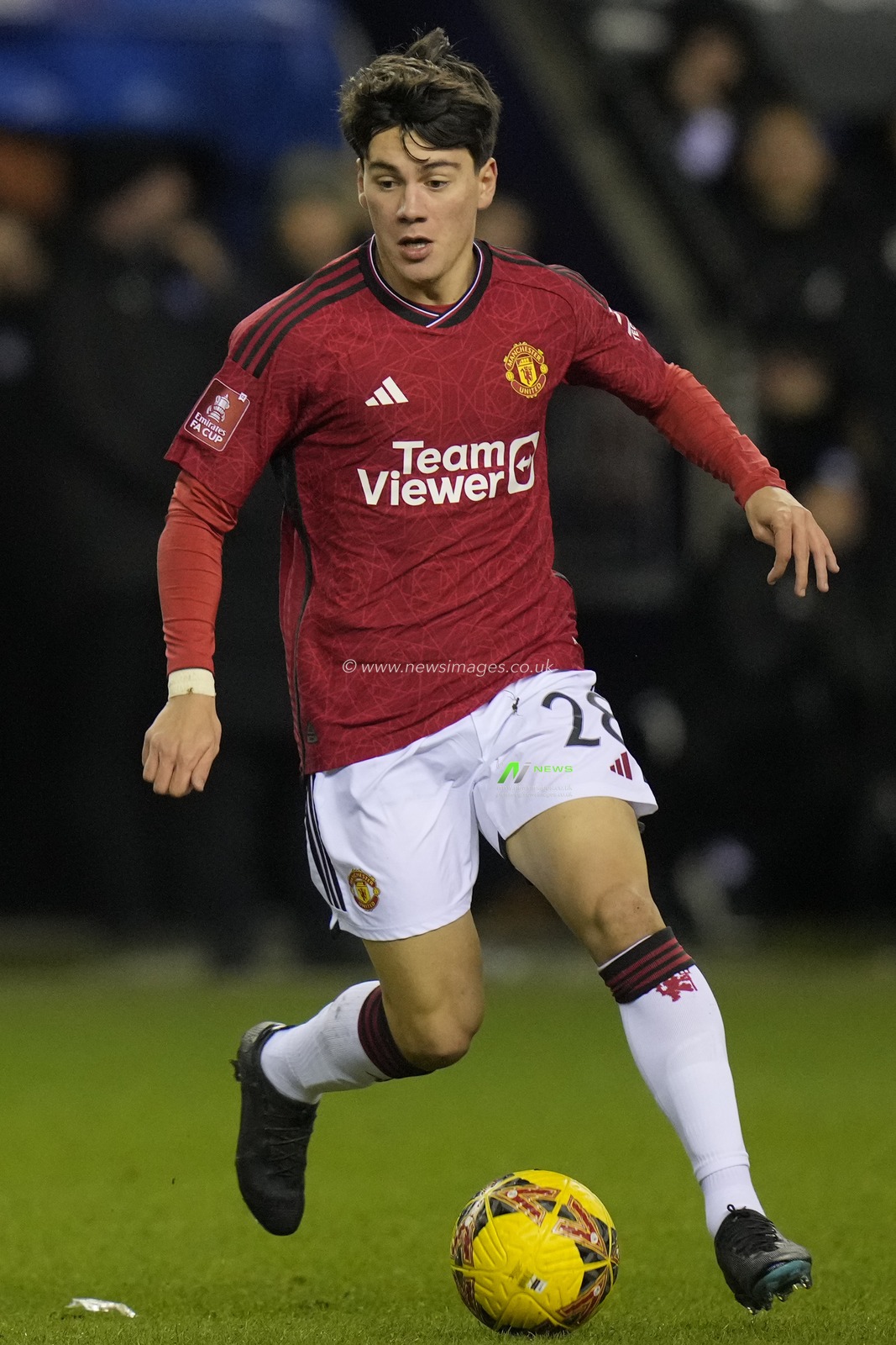 Facundo Pellistri of Manchester United during the Emirates FA Cup Third Round match Wigan Athletic vs Manchester United at DW Stadium, Wigan, United Kingdom, 8th January 2024

(Photo by Steve Flynn/News Images)