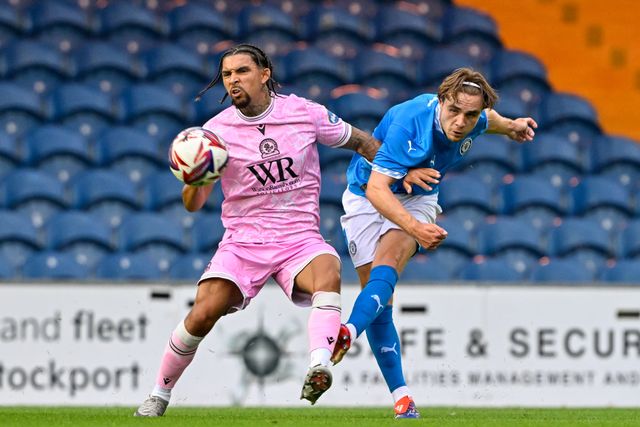 Lewis Bate of Stockport County passes the ball during the Pre-season friendly match Stockport County vs Blackburn Rovers at Edgeley Park Stadium, Stockport, United Kingdom, 2nd August 2024

(Photo by Cody Froggatt/News Images)