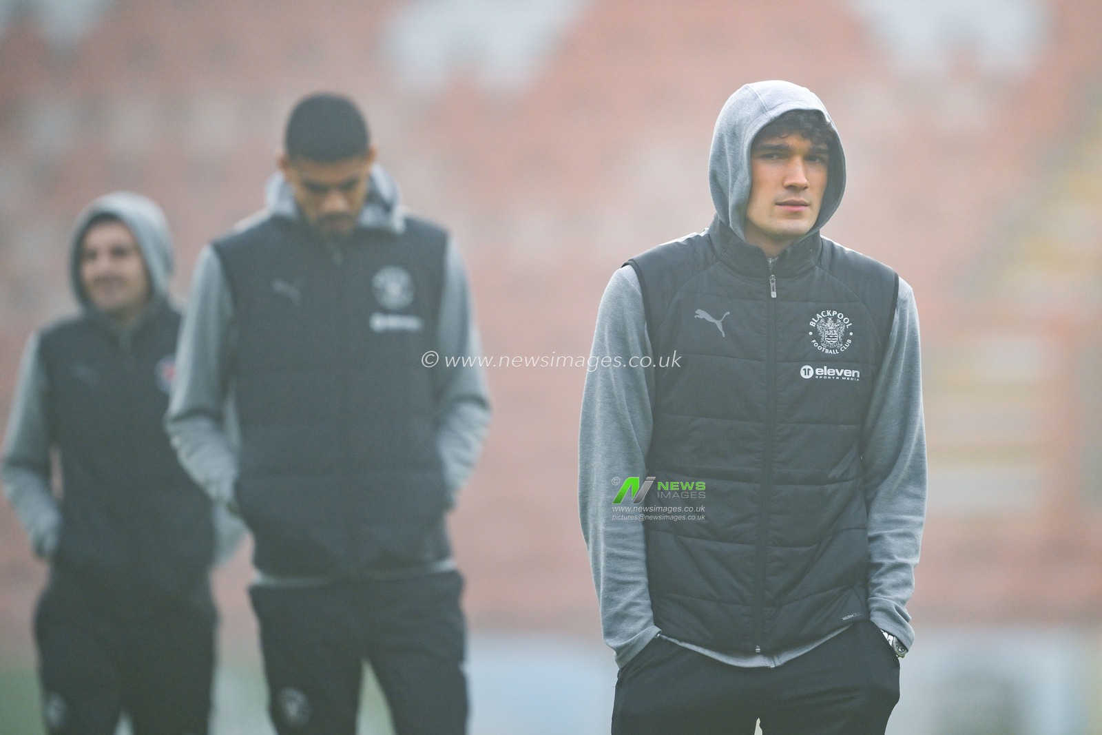 Kyle Joseph of Blackpool stands on the foggy pitch as he arrives ahead of the Sky Bet League 1 match Wrexham vs Blackpool at SToK Cae Ras, Wrexham, United Kingdom, 26th December 2024

(Photo by Craig Thomas/News Images)