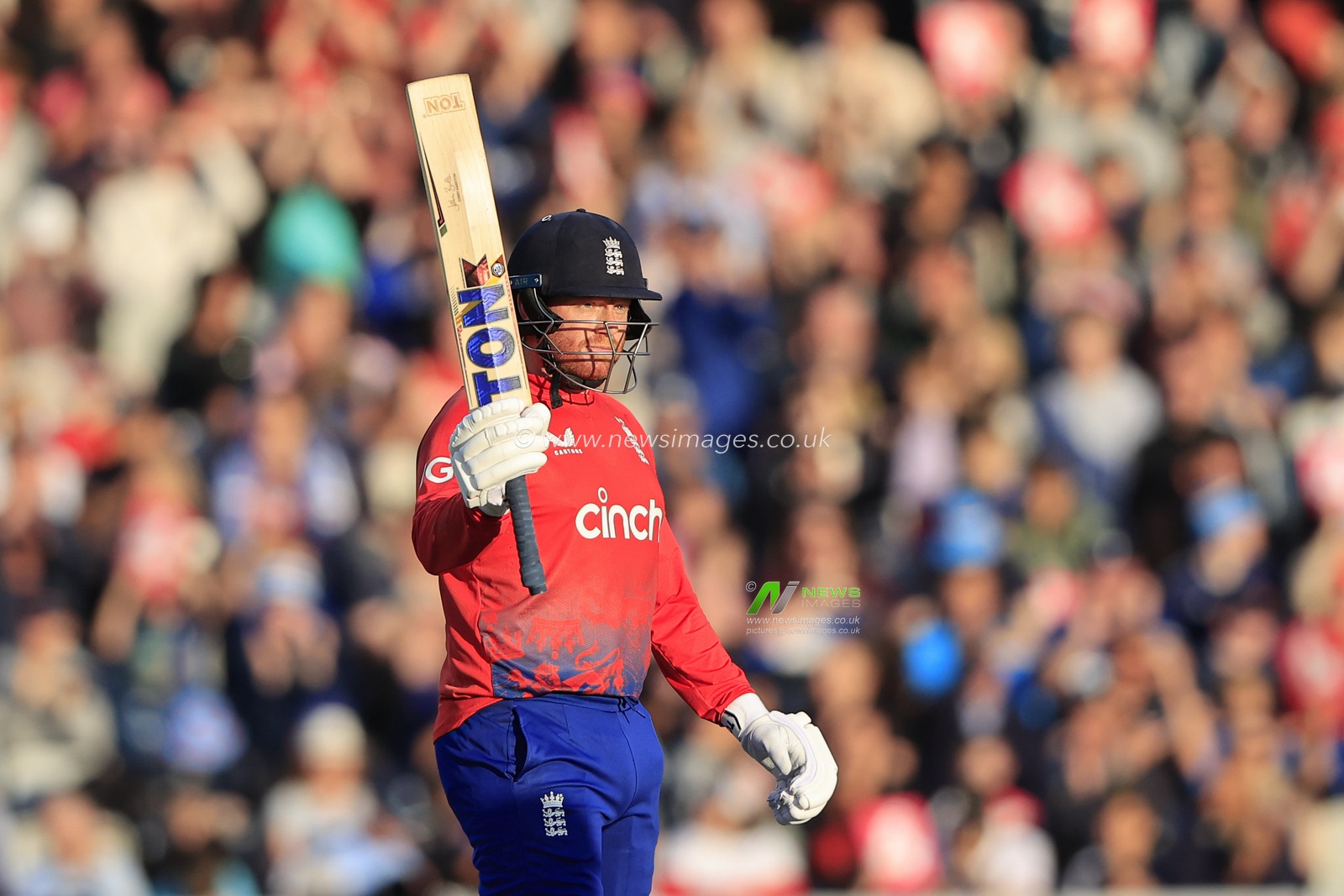 Jonny Bairstow #51 of England reaches his fifty during the Second Vitality T20 International match England vs New Zealand at Old Trafford, Manchester, United Kingdom, 1st September 2023

(Photo by Conor Molloy/News Images)