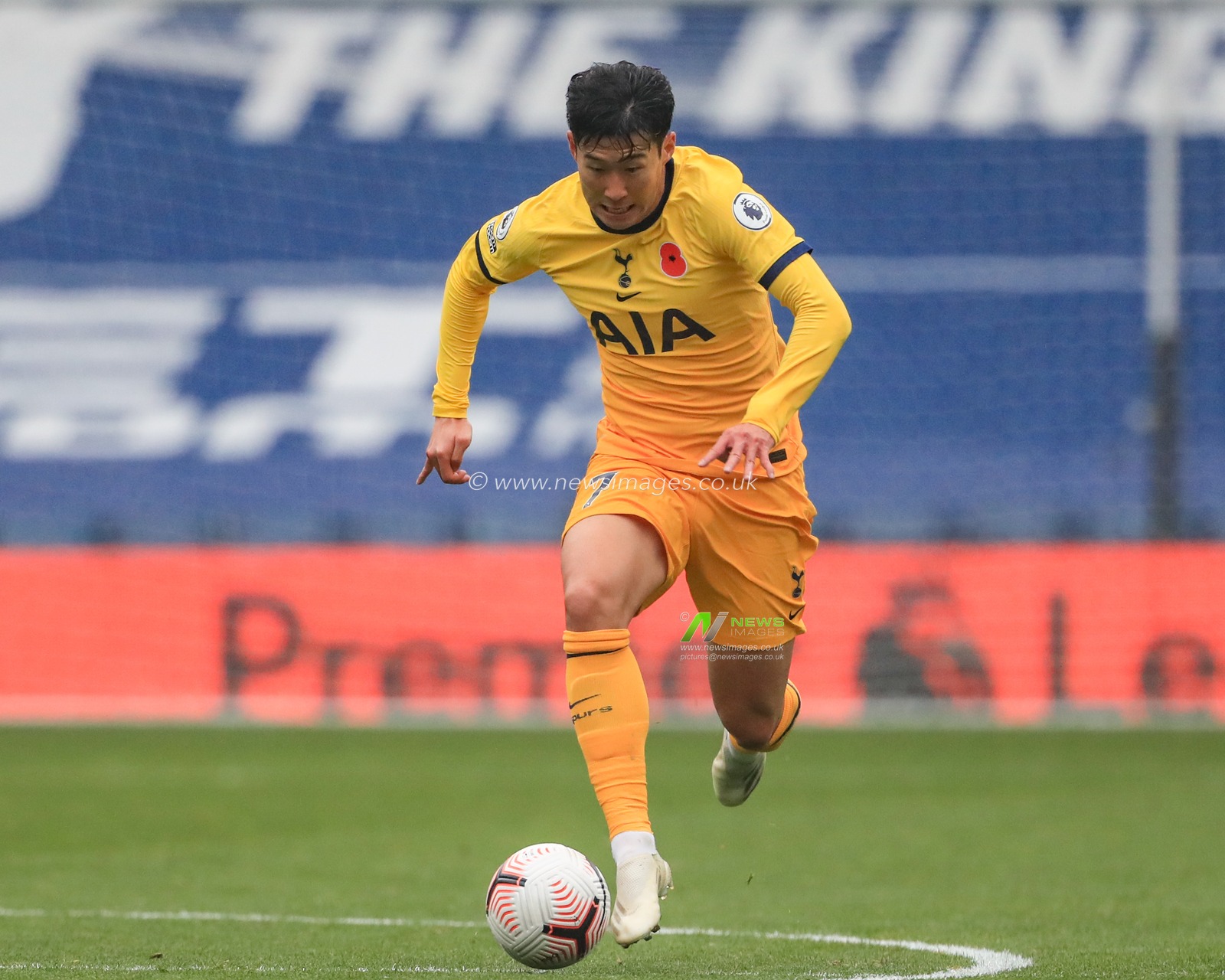 Son Heung-Min #7 of Tottenham Hotspur breaks with the ball