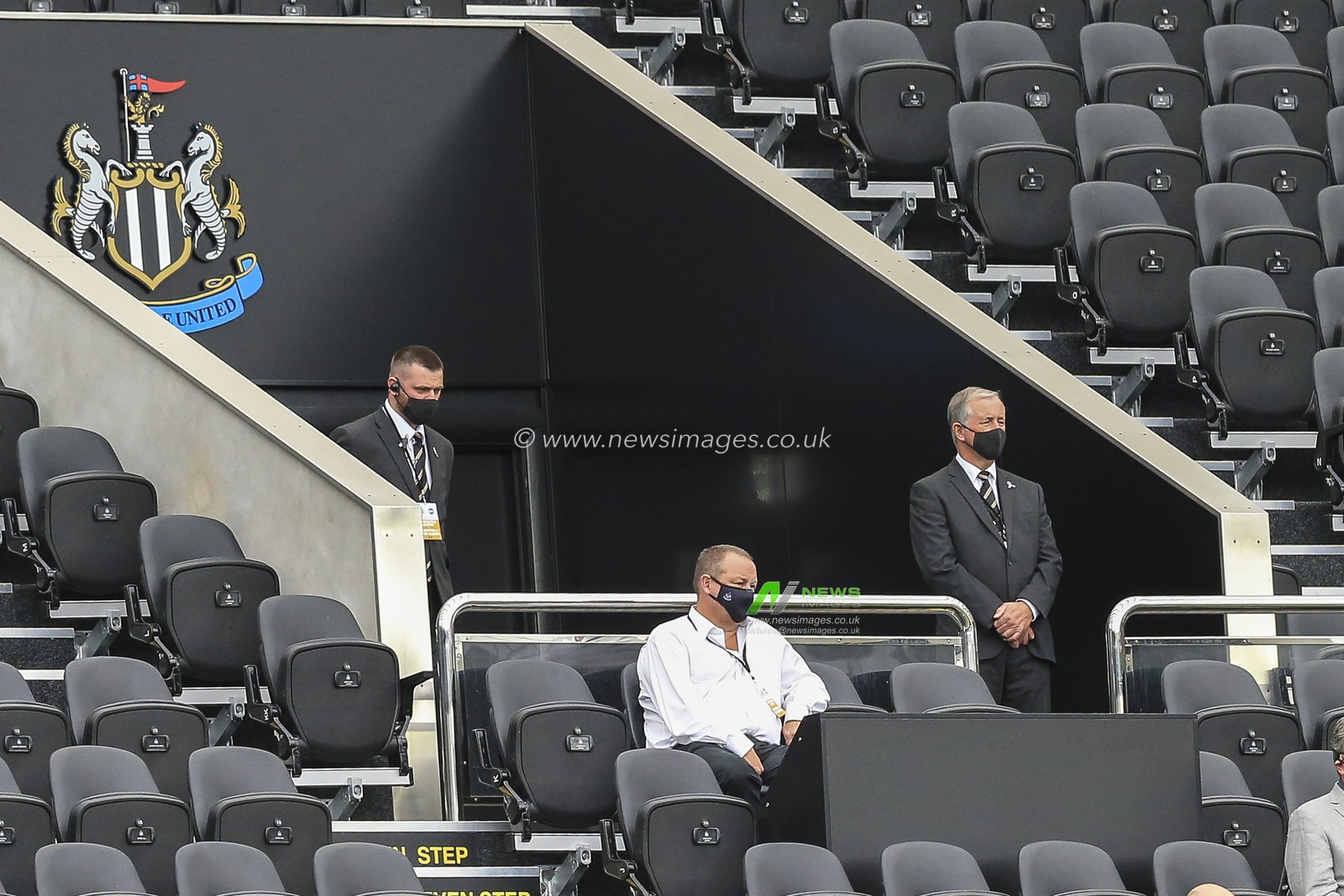 Newcastle United owner Mike Ashley sits in the stands