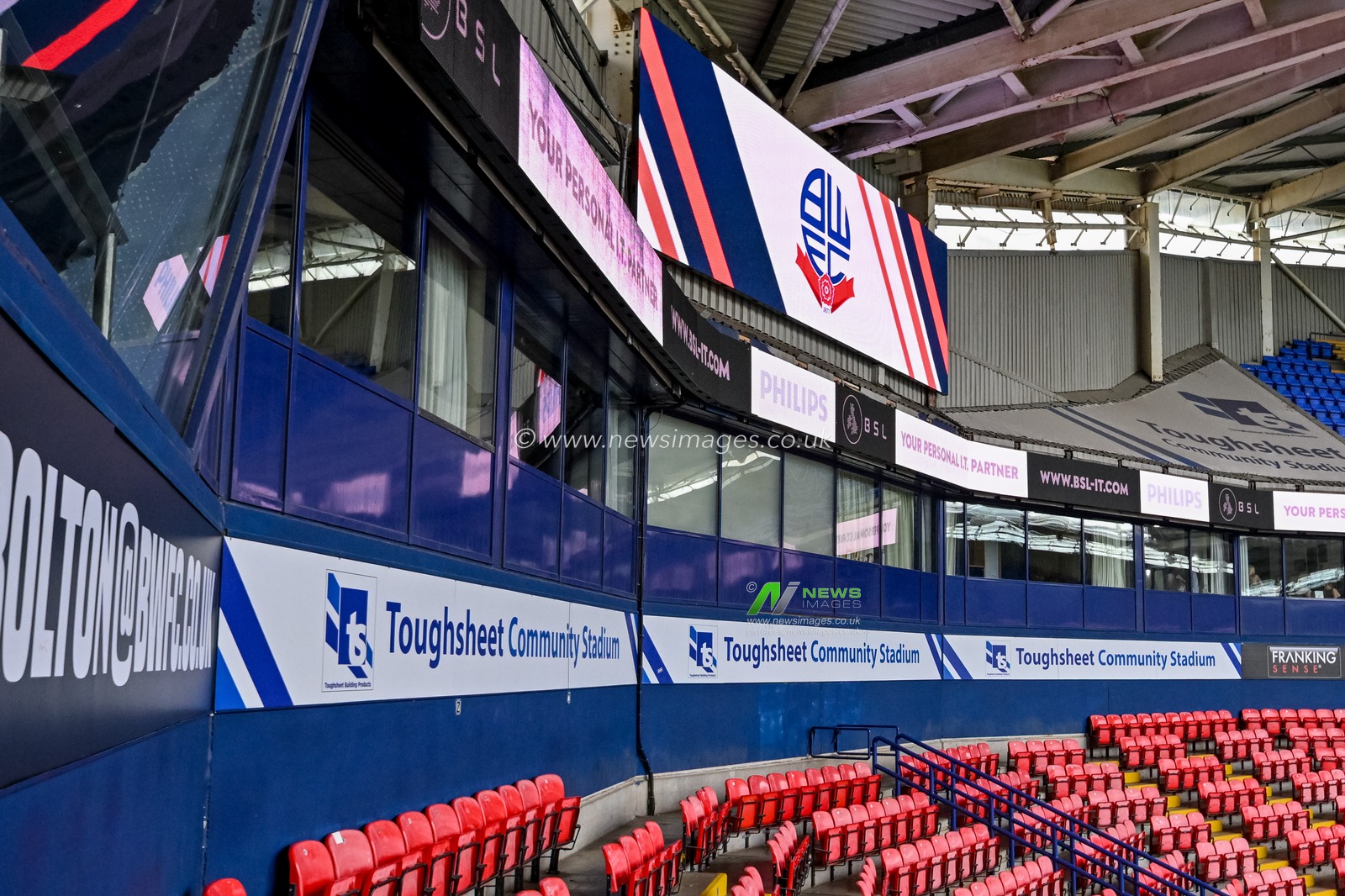 General ground views of the Toughsheet Community Stadium, home ground for Bolton Wanderers, during the Sky Bet League 1 match Bolton Wanderers vs AFC Wimbledon at Toughsheet Community Stadium, Bolton, United Kingdom, 6th September 2025

(Photo by Adam Gee/News Images)
