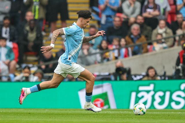 Nico O'Reilly of Manchester City makes a run with the ball during the Carabao Cup Final match Arsenal vs Manchester City at Emirates, London, United Kingdom on 22 March 2026

(Photo by Alfie Cosgrove/News Images)