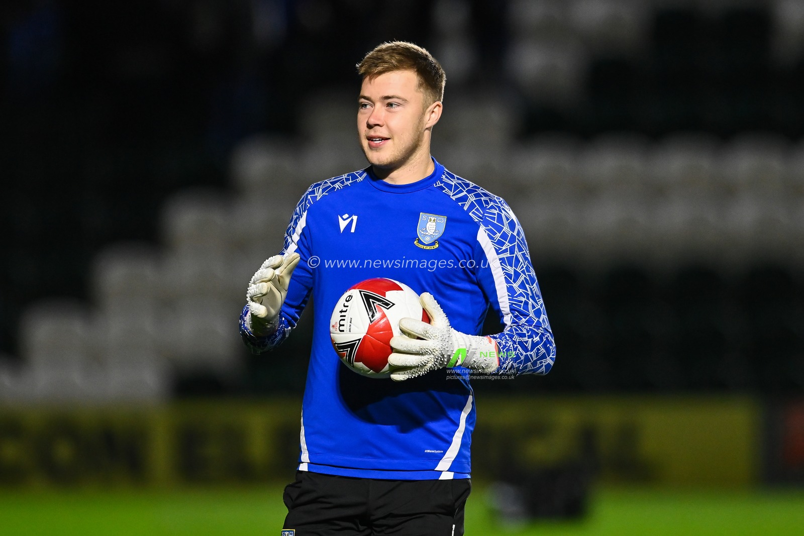 Bailey Peacock-Farrell #1 of Sheffield Wednesday during the pre-game warmup