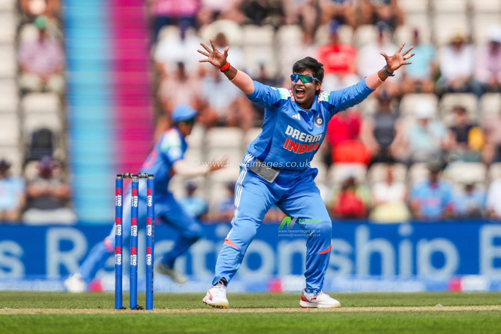 Deepti Sharma of India reacts during the 1st Metro Bank One Day International match England Women vs India Women at The Utilita Bowl, Southampton, United Kingdom, 16th July 2025

(Photo by Izzy Poles/News Images)