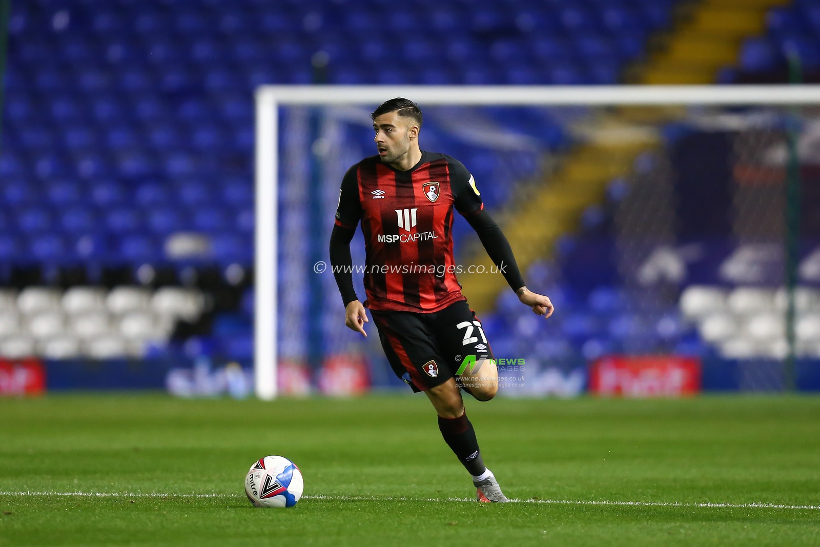 Diego Rico Salguero of AFC Bournemouth dribbles the ball