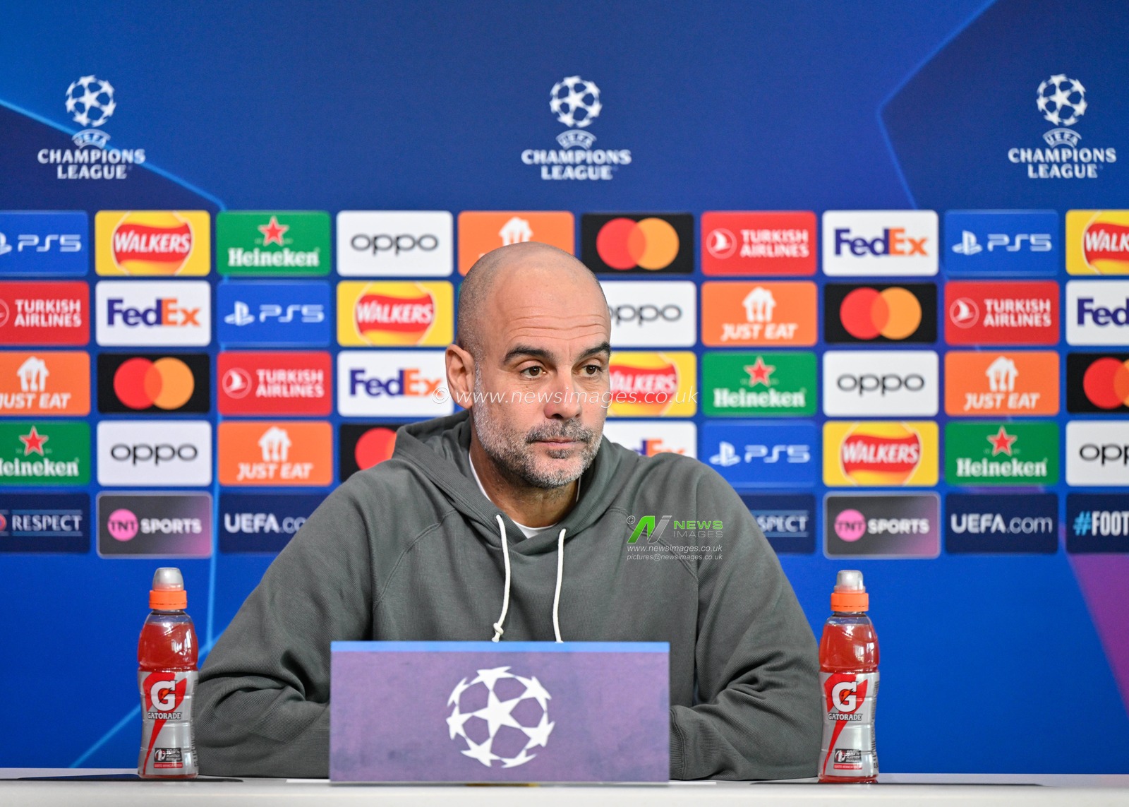 Pep Guardiola manager of Manchester City, during the Manchester City Champions League press Conference at Etihad Campus, Manchester, United Kingdom, 5th March 2024

(Photo by Cody Froggatt/News Images)