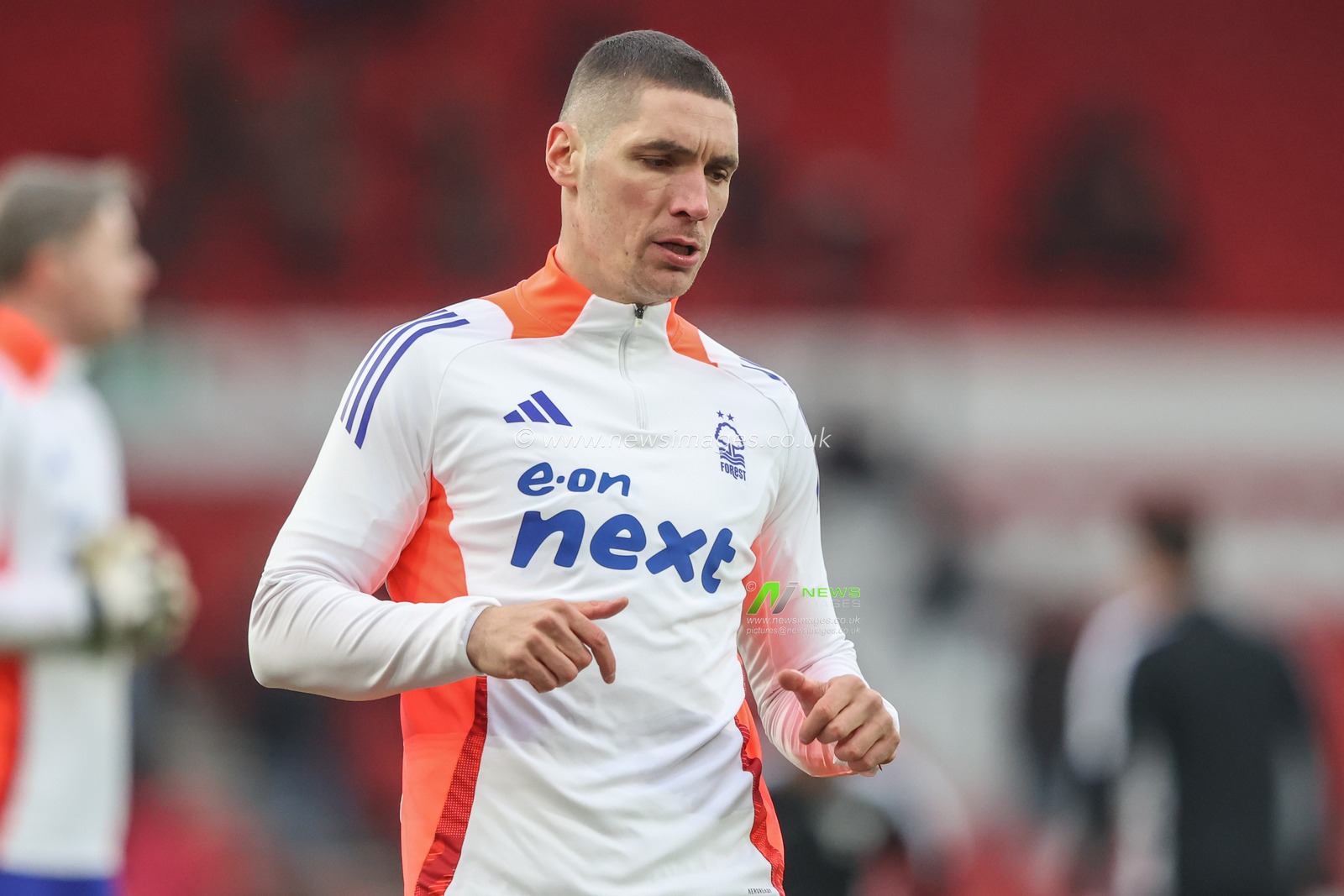 Nikola MilenkoviÄ‡ of Nottingham Forest in the pregame warmup session during the Premier League match Nottingham Forest vs Southampton at City Ground, Nottingham, United Kingdom, 19th January 2025

(Photo by Alfie Cosgrove/News Images)