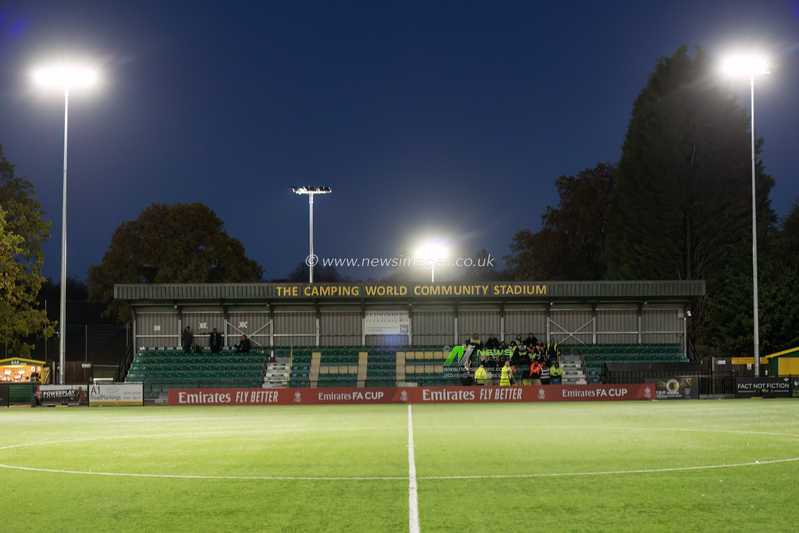A general view of The Camping World Community Stadium during the Emirates FA Cup match Horsham FC vs Barnsley at The Camping World Community Stadium, Horsham, United Kingdom, 14th November 2023

(Photo by Alfie Cosgrove/News Images)