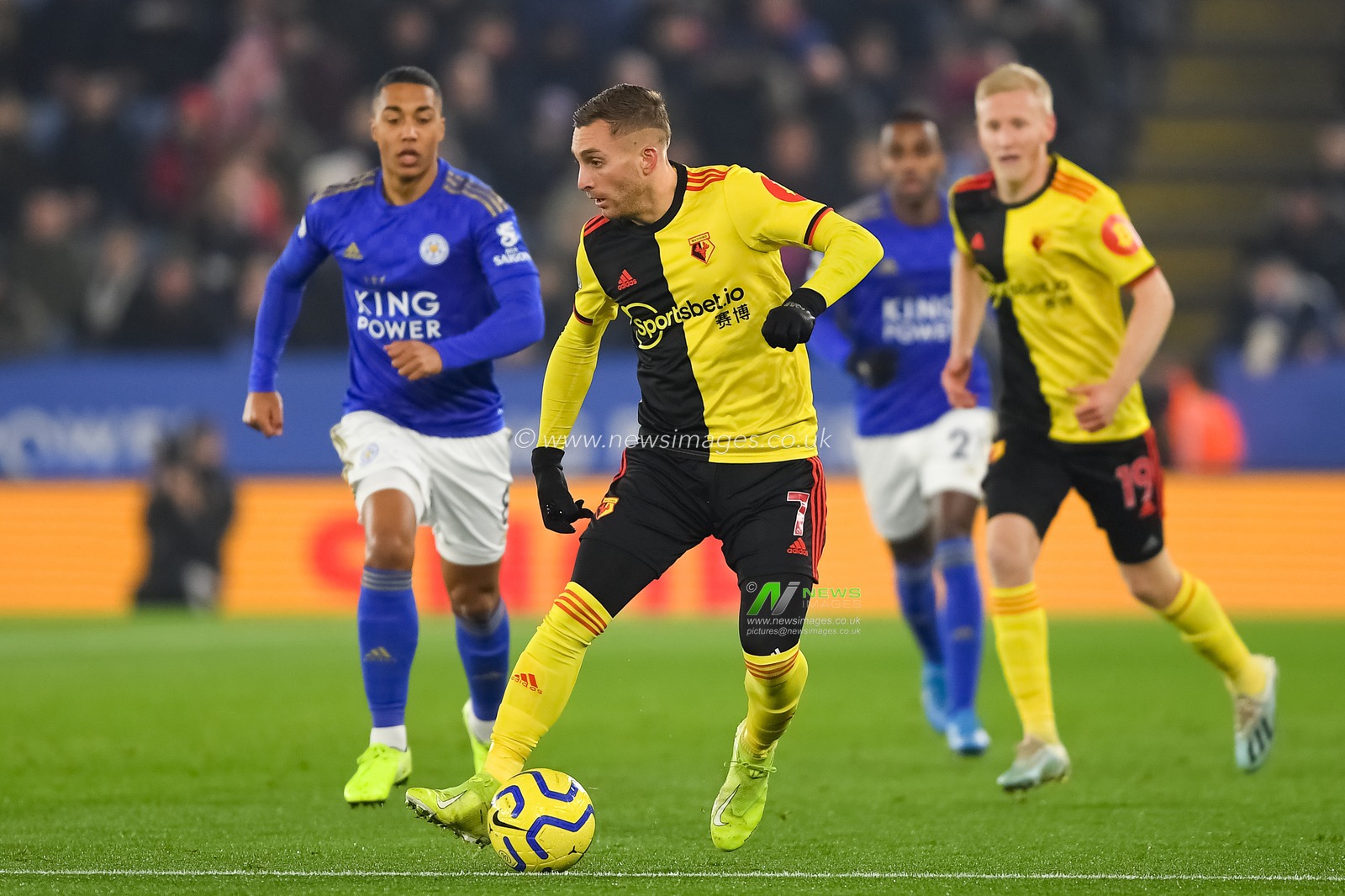 4th December 2019, King Power Stadium, Leicester, England; Premier League, Leicester City v Watford : Gerard Deulofeu (7) of Watford 

Credit: Jon Hobley/News Images
