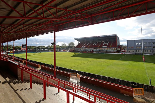 A general view of Sewell Group Craven Park before the Betfred Super League round 27 match Hull KR vs Warrington Wolves at Sewell Group Craven Park, Kingston upon Hull, United Kingdom, 18th September 2025(Photo by Sam Eaden/News Images)