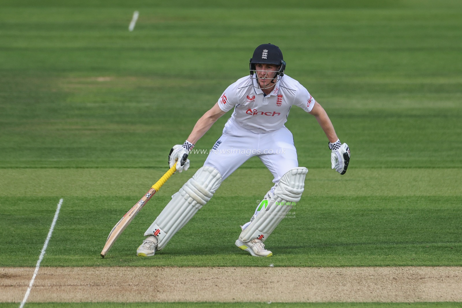Harry Brook of England reaches for the crease as he makes two runs during the Rothesay Test Match Day Two England v West Indies at Lords, London, United Kingdom, 11th July 2024

(Photo by Mark Cosgrove/News Images)