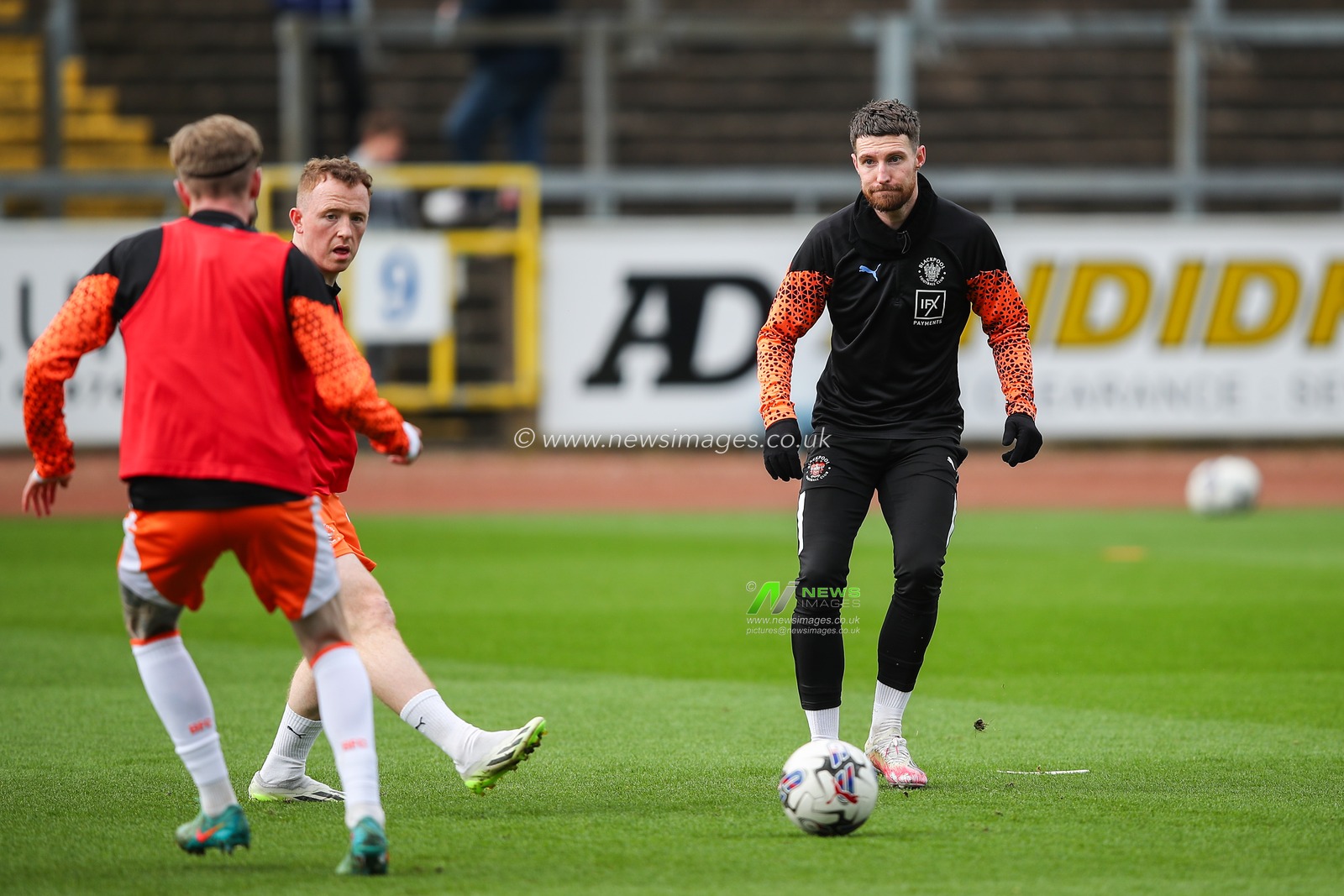 James Husband of Blackpool during the pre-game warm up ahead of the Sky Bet League 1 match Carlisle United vs Blackpool at Brunton Park, Carlisle, United Kingdom, 13th April 2024

(Photo by Gareth Evans/News Images)