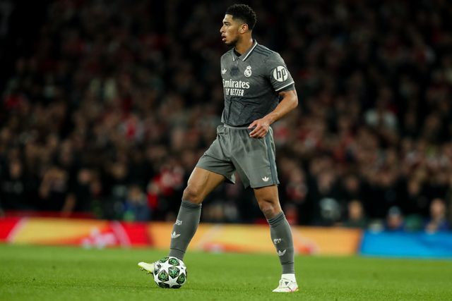 Jude Bellingham of Real Madrid runs with the ball during the UEFA Champions League Quarter-finals match Arsenal vs Real Madrid at Emirates Stadium, London, United Kingdom, 8th April 2025

(Photo by Izzy Poles/News Images)