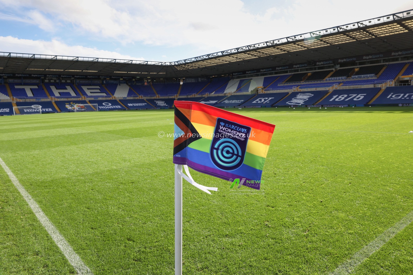 The corner flag ahead of the FA Womenâ€™s Championship match Birmingham City Women vs Sheffield United Women at St Andrews, Birmingham, United Kingdom, 30th October 2022

(Photo by Simon Bissett/News Images)