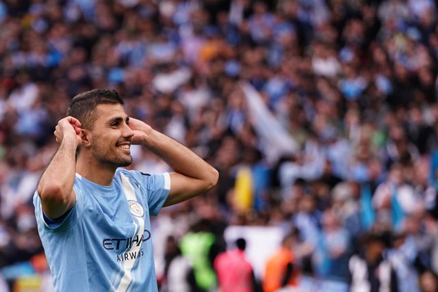 Rodri of Manchester City at full time during the Emirates FA Cup Final match Chelsea vs Manchester City at Wembley Stadium, London, United Kingdom on 16 May 2026

(Photo by Harvey Murphy/News Images)