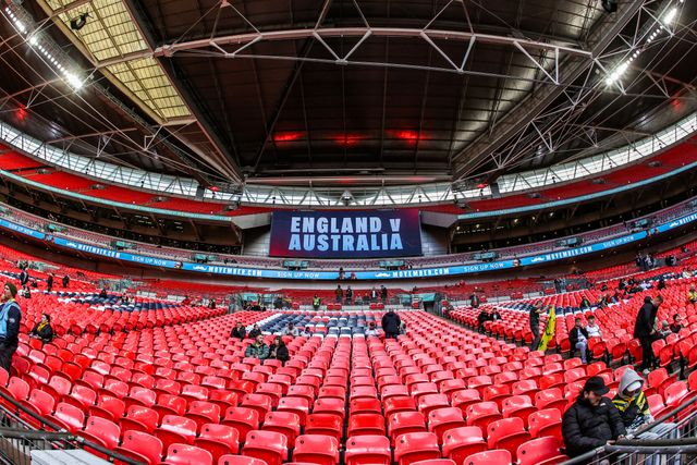 A general view of Wembley Stadium ahead of during the The Ashes Series 2025 England vs Australia at Wembley Stadium, London, United Kingdom, 25th October 2025

(Photo by Alfie Cosgrove/News Images)