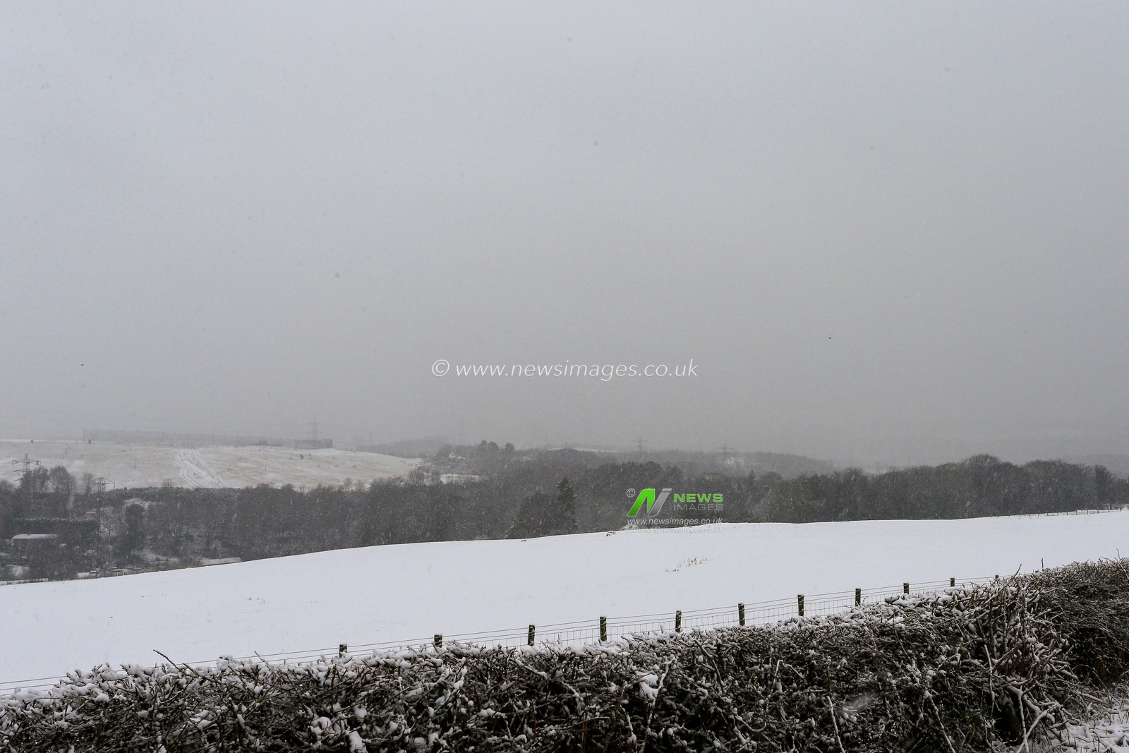 Snow has settled across Winlaton in Gateshead as adverse weather hits the area