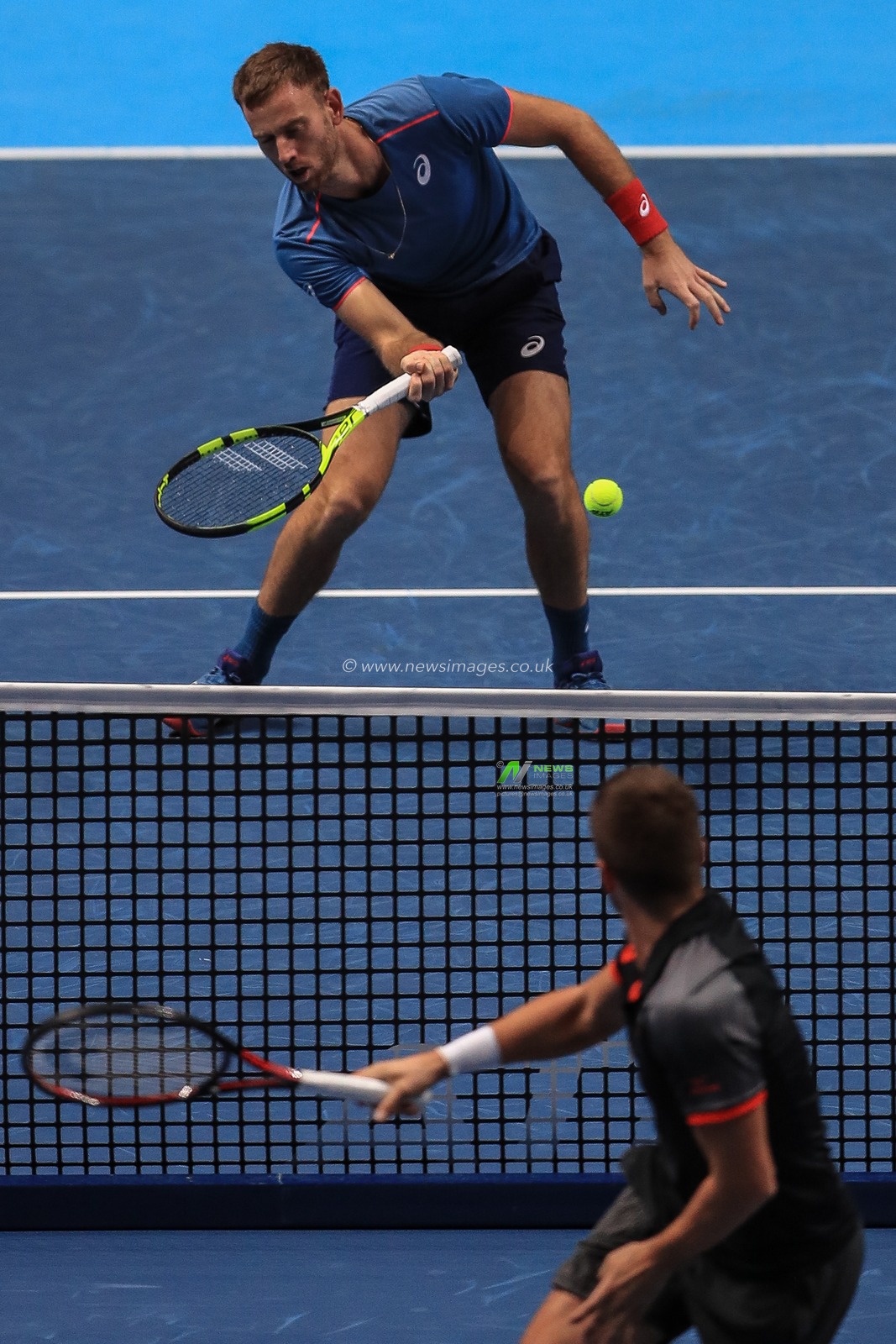 13th November 2018, The O2 , London, England;  The Apt Finals; Raven Klaasen and Michael Venus during their match against Nikola Mektic of Croatia and Alexander Peya of Austria; Michael Venus of New Zealand in action

Credit: Romena Fogliati/News Images