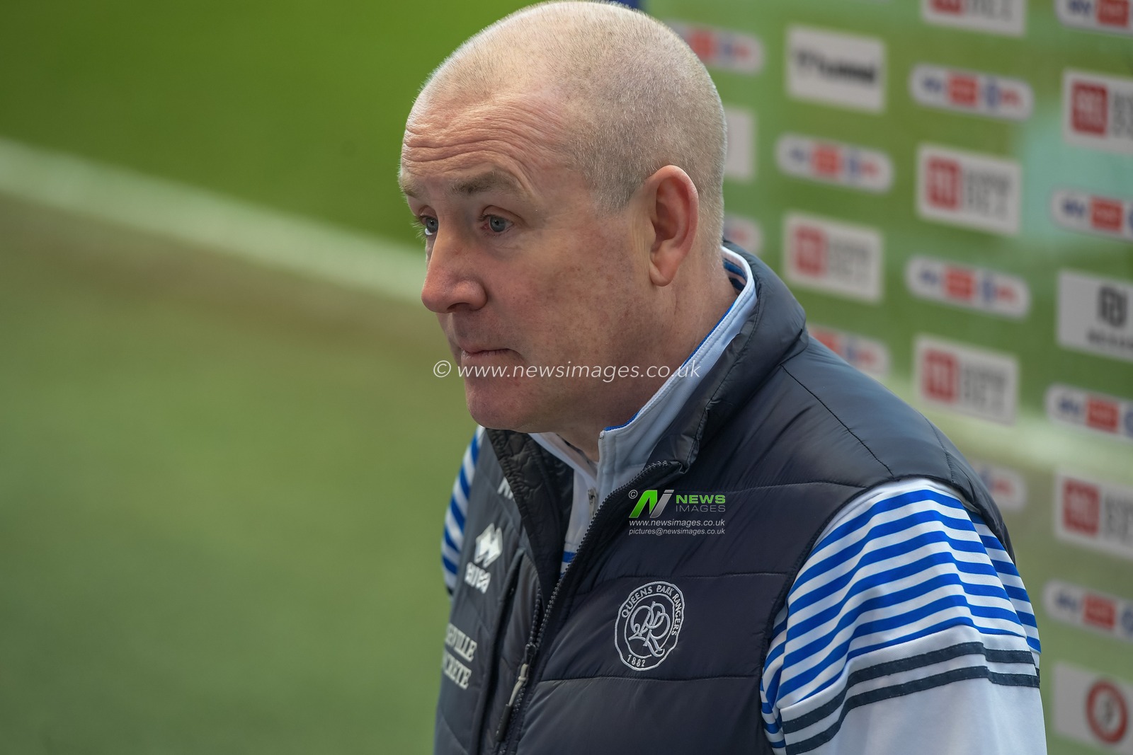 Mark Warburton manager of Queens Park Rangers answers media questions after the final whistle