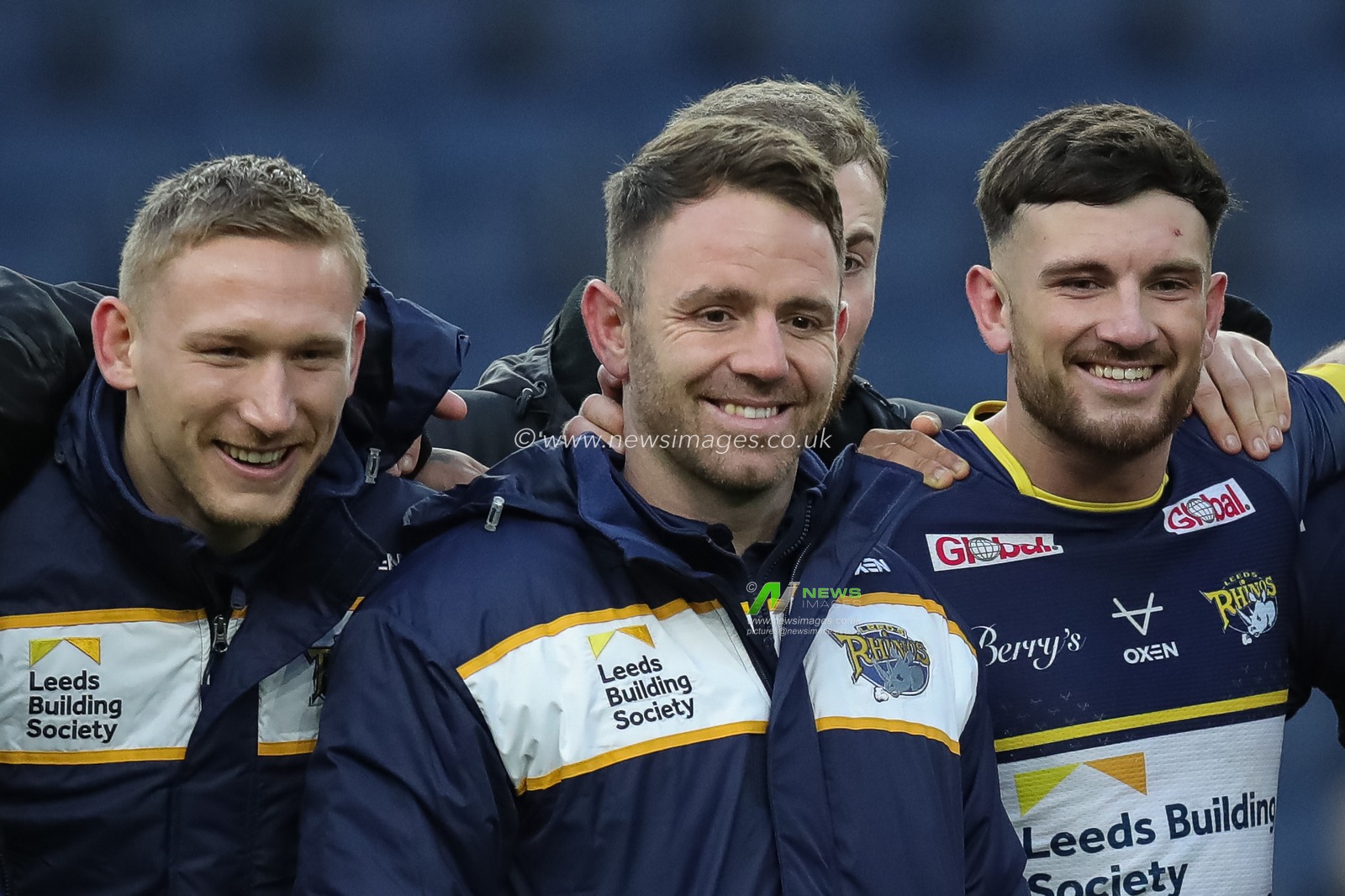 Richie Myler #1 of Leeds Rhinos celebrates the win after the Rugby League Pre Season match Leeds Rhinos vs Bradford Bulls at Headingley Stadium, Leeds, United Kingdom, 29th January 2023

(Photo by James Heaton/News Images)