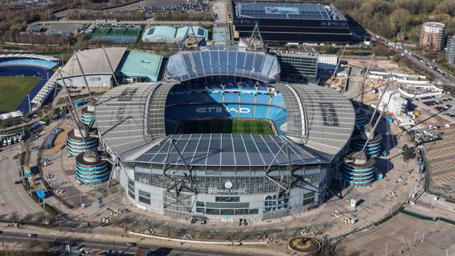 An aerial view of The Etihad Stadium during the Premier League match Manchester City vs Nottingham Forest at Etihad Stadium, Manchester, United Kingdom on 04 March 2026

(Photo by Mark Cosgrove/News Images)