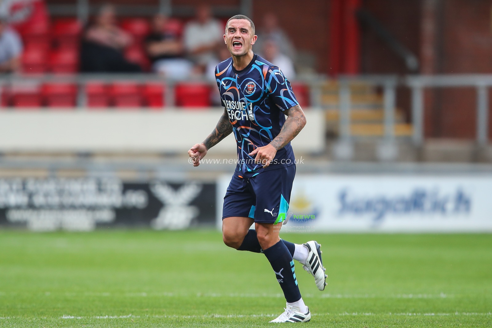 Oliver Norburn of Blackpool during the Pre-season friendly match Crewe Alexandra vs Blackpool at Alexandra Stadium, Crewe, United Kingdom, 3rd August 2024

(Photo by Gareth Evans/News Images)