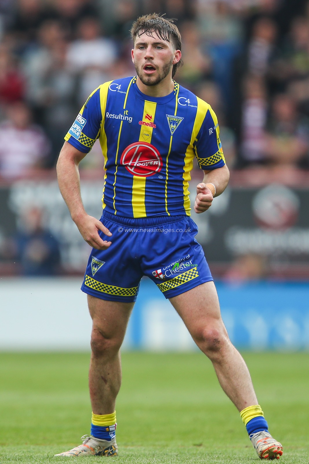 Adam Holroyd of Warrington Wolves during the Betfred Super League Round 13 match Warrington Wolves vs Wigan Warriors at Halliwell Jones Stadium, Warrington, United Kingdom, 1st June 2024

(Photo by Gareth Evans/News Images)