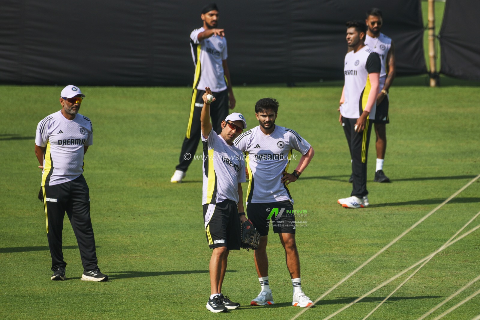 Indian blower Axar Patel and coach Gautam Gambhir during a practice session ahead of their first Twenty20 international cricket match against England at the Eden Gardens in Kolkata on January 20. 2025.Pictures by Debajyoti Chakraborty.(Photo: Debajyoti Chakraborty/News Images)