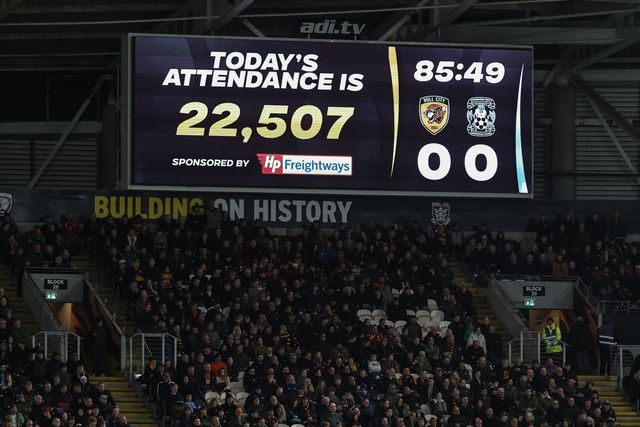 Today’s attendance is 22,507 during the Sky Bet Championship match Hull City vs Coventry City at MKM Stadium, Hull, United Kingdom on 06 April 2026

(Photo by Mark Cosgrove/News Images)