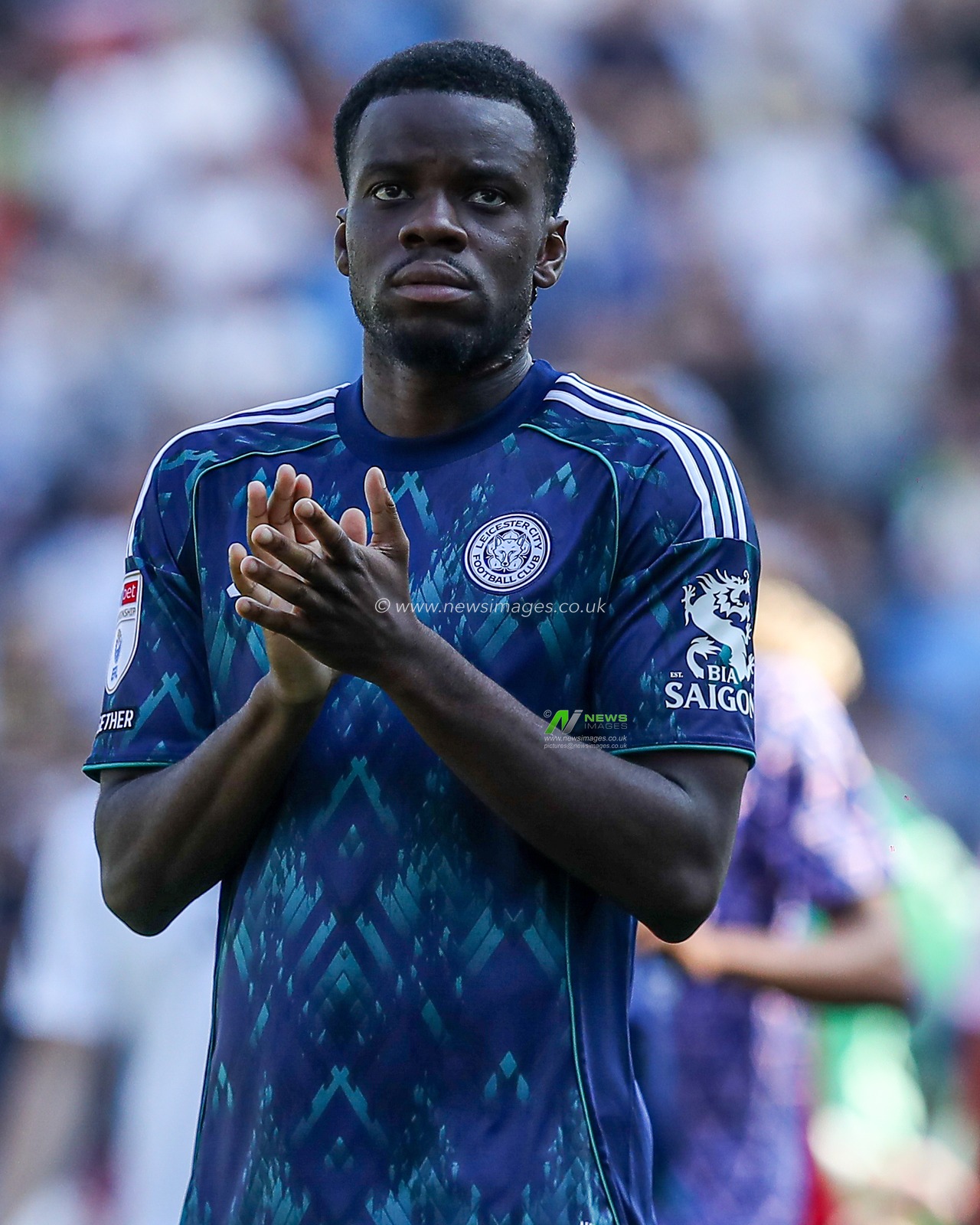 Stephy Mavididi of Leicester City claps away fans after the Sky Bet Championship match Preston North End vs Leicester City at Deepdale, Preston, United Kingdom, 16th August 2025

(Photo by Jorge Horsted/News Images)