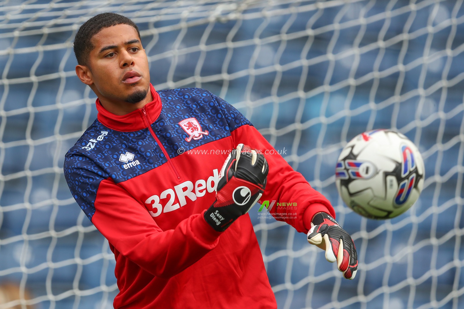 Seny Dieng #1 of Middlesbrough during the pre-game warm up ahead of the Sky Bet Championship match Blackburn Rovers vs Middlesbrough at Ewood Park, Blackburn, United Kingdom, 16th September 2023

(Photo by Gareth Evans/News Images)