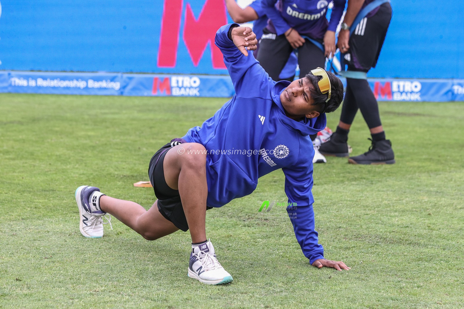 India players warming up during the 3rd Metro Bank One Day International England Women vs India Women at Banks Homes Riverside Stadium, Chester-le-street, United Kingdom, 22nd July 2025

(Photo by Alfie Cosgrove/News Images)
