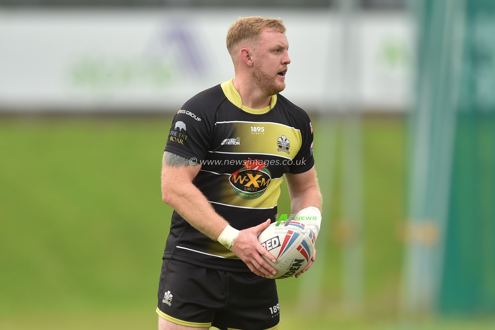 Karl Ashall of North Wales Crusaders in action during the game