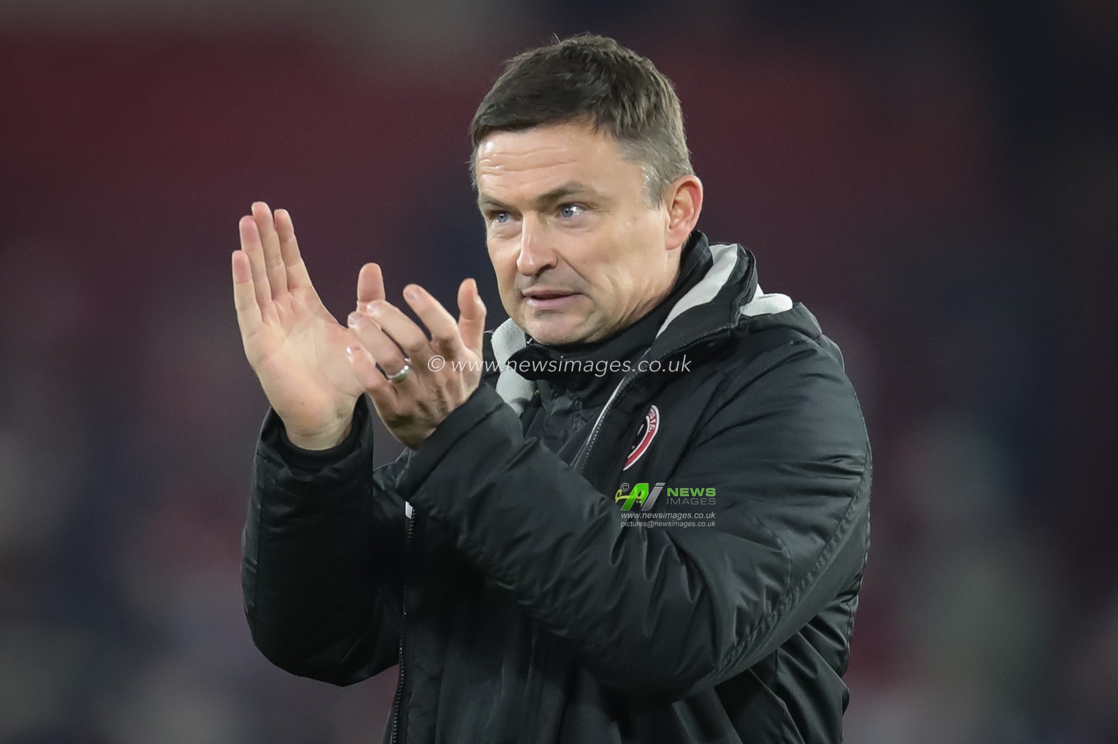 Paul Heckingbottom manager of Sheffield United claps his hands and applauds the supporters at full-time after the Emirates FA Cup Fourth Round Replay match Sheffield United vs Wrexham at Bramall Lane, Sheffield, United Kingdom, 7th February 2023

(Photo by James Heaton/News Images)