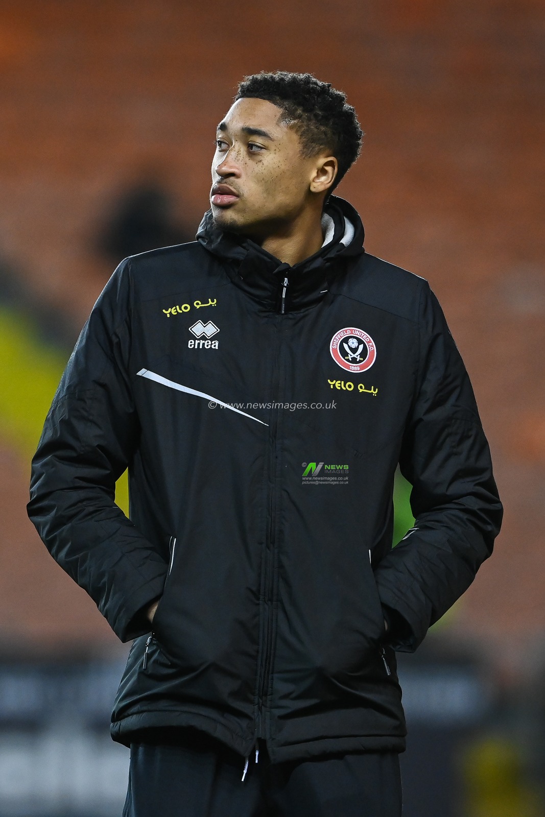 Daniel Jebbison #36 of Sheffield United arrives ahead of the Sky Bet Championship match Blackpool vs Sheffield United at Bloomfield Road, Blackpool, United Kingdom, 29th December 2022

(Photo by Craig Thomas/News Images)