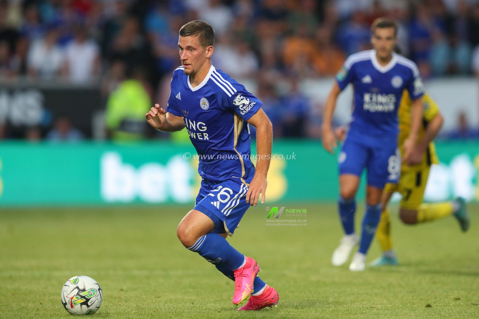 Dennis Praet #26 of Leicester City in action during the Carabao Cup match Burton Albion vs Leicester City at Pirelli Stadium, Burton upon Trent, United Kingdom, 9th August 2023

(Photo by Gareth Evans/News Images)